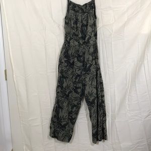 Old navy olive green and palm print jumpsuit